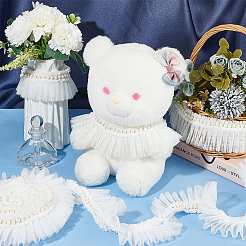 4 Yards Polyester Pleated Lace Trim&nbsp;OCOR-WH0085-42A