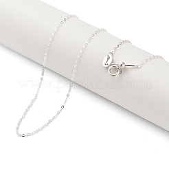 925 Sterling Silver Cable Chain Adjustable Slider Necklaces for Women&nbsp;NJEW-U030-01S-01
