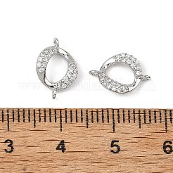 SHEGRACE Brass Micro Pave Clear Cubic Zirconia Connector Charms&nbsp;XGRQ3P221-601P