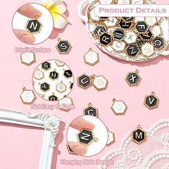 52Pcs 2 Colors Alloy Enamel Pendants&nbsp;ENAM-CJ0006-92