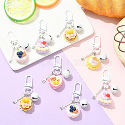 8Pcs Resin Cake & Iron Bell & Alloy Fork Pendant Decorations&nbsp;HJEW-YW00279