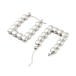 Non-Tarnish Rectangle Bubble 304 Stainless Steel Hoop Earrings for Women&nbsp;EJEW-C067-09P