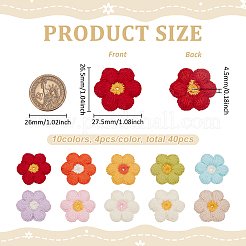 40Pcs 10 Colors Cotton Embroider Thread Sew On Patches&nbsp;PATC-FG0003-37