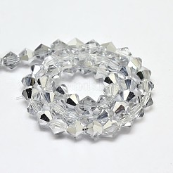 Imitate Austrian Crystal Electroplate Bicone Glass Faceted Bead Strands&nbsp;GLAA-F029-3x3mm-B01