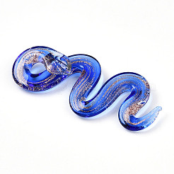 Handmade Gold Sand Lampwork Big Pendants&nbsp;LAMP-T023-11B