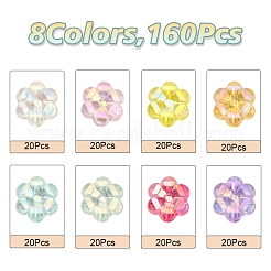 160Pcs 8 Colors Transparent Acrylic Beads&nbsp;MACR-YW0001-91