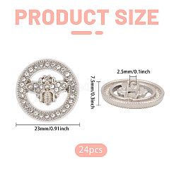 24Pcs 1-Hole Alloy Rhinestone Buttons&nbsp;BUTT-CA0001-28A