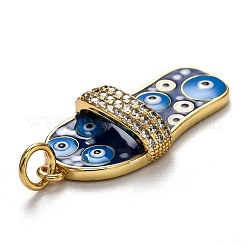 Brass Clear Cubic Zirconia Pendants&nbsp;KK-B028-17G-C