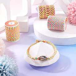 5 Rolls 5 Colors 4-Ply Polycotton Cord with Metallic Thread&nbsp;OCOR-TA0003-07
