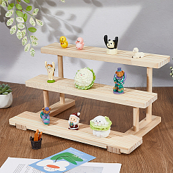 3-Tier Wood Earring Display Card Organizer Riser Rack&nbsp;ODIS-WH0099-21