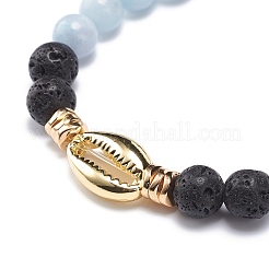 5Pcs 5 Style Natural Lava Rock & Natural Quartz & Synthetic Hematite Stretch Bracelets Set&nbsp;BJEW-JB08739