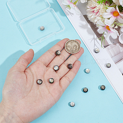 12Pcs 12 Styles Natural Black Lip Shell Gold Enamel Beads&nbsp;SSHEL-BC0001-32