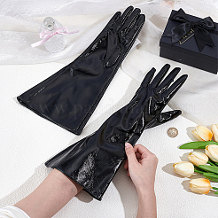 1 Pair PU Leather Long Whole Finger Gloves&nbsp;AJEW-CL0005-12B