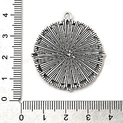 Tibetan Style Alloy Pendant Cabochon Settings&nbsp;TIBE-T003-06AS-RS