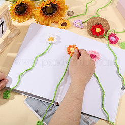 8Pcs Polyester Flower Bookmark&nbsp;AJEW-GL0003-50B
