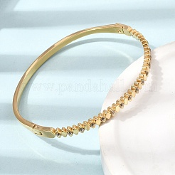 304 Stainless Steel Crystal Rhinestone Horse Eye Hinged Cuff Bangles for Women&nbsp;SA-CBA61B8-11G