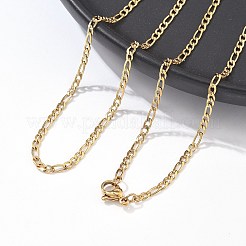 Ion Plating(IP) 304 Stainless Steel Figaro Chain Necklaces&nbsp;STAS-K168-01G