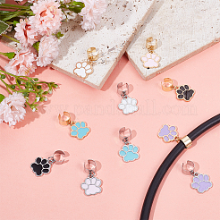10Pcs Dog Paw Print Alloy Enamel Stethoscope Pendant Decorations&nbsp;HJEW-OC00211