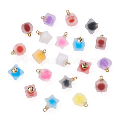 80Pcs 20 Style Plastic/Resin Frosted Pendants&nbsp;FIND-MP0001-01