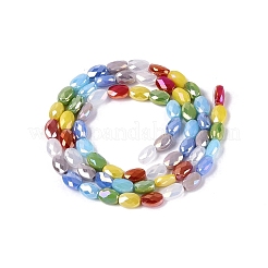 Electroplate Opaque Glass Beads Strands&nbsp;EGLA-Q135-4x6MM-02A