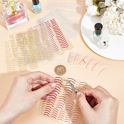 12Pcs 6 Colors Imitation Metal Line Nail Art Stickers&nbsp;MRMJ-OC0003-93