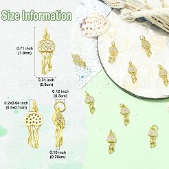 10Pcs Brass Micro Pave Cubic Zirconia Pendants&nbsp;KK-SZ0003-16