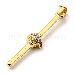 Brass with Cubic Zirconia Pendants&nbsp;KK-K341-31G-01