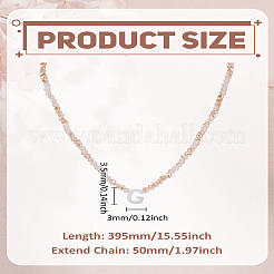 1Pc Glass Rondelle Beaded Necklaces&nbsp;NJEW-LP0007-23G