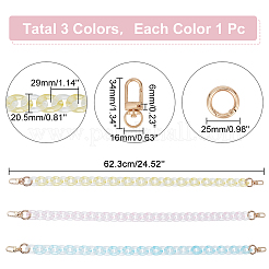 1 Set Macaron Color Transparent Acrylic Chain Bag Handles&nbsp;AJEW-WR0001-67
