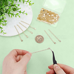 50Pcs Rack Plating Brass Curb Chain Extender&nbsp;KK-ME0004-91G