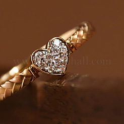 Heart 925 Sterling Silver Micro Pave Clear Cubic Zirconia Finger Rings&nbsp;FS-WGC3F33-02