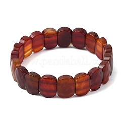 Dyed & Heated Natural Carnelian Beaded Stretch Bracelets for Unisex&nbsp;G-K303-01I