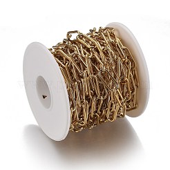 Ion Plating(IP) 304 Stainless Steel Paperclip Chains&nbsp;CHS-A006-01G