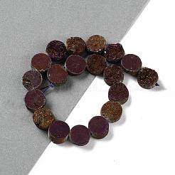 Electroplated Natural Druzy Agate Beads Strands&nbsp;G-M433-01E