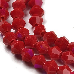 Opaque Solid Color Electroplate Glass Beads Strands&nbsp;EGLA-A039-P4mm-L01