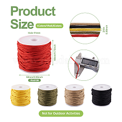 5 Rolls 5 Colors Nylon Braided Cord Ropes&nbsp;NWIR-PJ0001-01