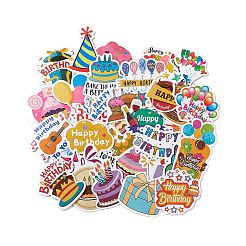 50Pcs 50 Styles Birthday Theme Cartoon Paper Sticker Label Set&nbsp;STIC-P004-15