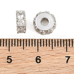 Brass Pave Clear Cubic Zirconia Beads&nbsp;CU-CBA6A75-19A-P