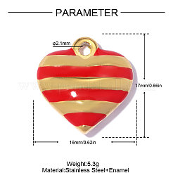 304 Stainless Steel Enamel Pendants&nbsp;STAS-OY019-30G