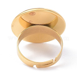 Ion Plating(IP) Adjustable 304 Stainless Steel Finger Rings Components&nbsp;STAS-P291-01G-G