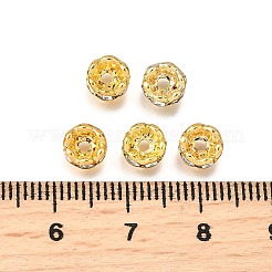Brass Rhinestone Spacer Beads&nbsp;RB-A014-L6mm-01G-NF