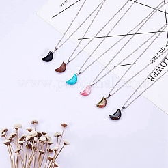 Moon Mixed Stone Pendants Necklace Macking&nbsp;DIY-SC0002-28