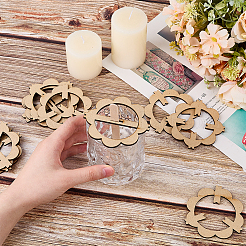 4 Sets Flower Wooden Wick Holder Kit&nbsp;WOOD-DR0001-03A