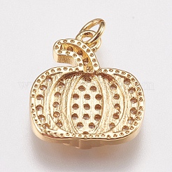 Brass Micro Pave Cubic Zirconia Charms&nbsp;ZIRC-E147-38G