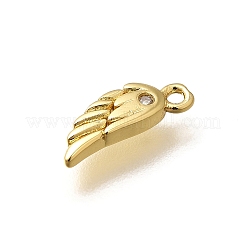 Brass Micro Pave Clear Cubic Zirconia Charms&nbsp;KK-M313-43G