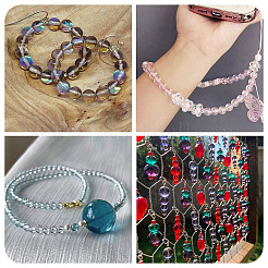 2 Strands Baking Paint Transparent Glass Beads&nbsp;DGLA-TA0001-20E