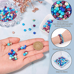 180Pcs 6 Styles Dyed Natural & Synthetic Imperial Jasper Beads Strands&nbsp;G-TA0002-41