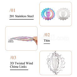 2Pcs 2 Colors 201 Stainless Steel Connector Charms/Links&nbsp;STAS-TA0005-59