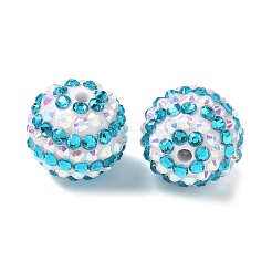 Striped Resin Rhinestone Beads&nbsp;OACR-A037-01D