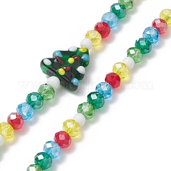 Christmas Glass Beaded Mobile Straps&nbsp;HJEW-TA00007